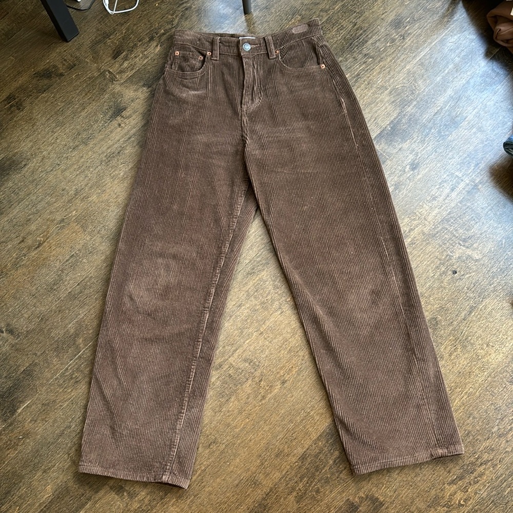 Motel rocks parallel high rise wide leg corduroy pants